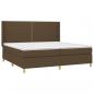 Preview: Boxspringbett mit Matratze & LED Dunkelbraun 200x200 cm Stoff