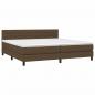 Preview: Boxspringbett mit Matratze Dunkelbraun 200x200 cm Stoff