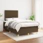 Preview: ARDEBO.de - Boxspringbett mit Matratze Dunkelbraun 120x200 cm Stoff