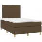 Preview: Boxspringbett mit Matratze Dunkelbraun 120x200 cm Stoff