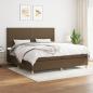 Preview: ARDEBO.de - Boxspringbett mit Matratze Dunkelbraun 200x200 cm Stoff