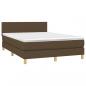 Preview: Boxspringbett mit Matratze & LED Dunkelbraun 140x190 cm Stoff