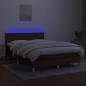 Preview: Boxspringbett mit Matratze & LED Dunkelbraun 140x190 cm Stoff