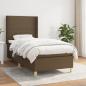 Preview: ARDEBO.de - Boxspringbett mit Matratze Dunkelbraun 100x200 cm Stoff