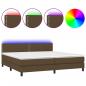 Preview: Boxspringbett mit Matratze & LED Dunkelbraun 200x200 cm Stoff