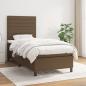 Preview: ARDEBO.de - Boxspringbett mit Matratze Dunkelbraun 90x200 cm Stoff