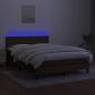 Preview: Boxspringbett mit Matratze & LED Dunkelbraun 140x190 cm Stoff