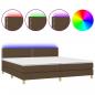 Preview: Boxspringbett mit Matratze & LED Dunkelbraun 200x200 cm Stoff