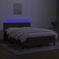 Preview: Boxspringbett mit Matratze & LED Dunkelbraun 140x200 cm Stoff