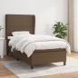 Preview: ARDEBO.de - Boxspringbett mit Matratze Dunkelbraun 100x200 cm Stoff