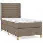 Preview: ARDEBO.de - Boxspringbett mit Matratze Taupe 90x190 cm Stoff