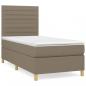 Preview: ARDEBO.de - Boxspringbett mit Matratze Taupe 90x190 cm Stoff