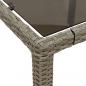 Preview: Gartentisch mit Glasplatte Hellgrau 150x90x75 cm Poly Rattan