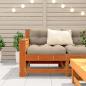 Preview: Gartensofa mit Armlehne und Kissen Wachsbraun Massivholz Kiefer