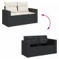 Preview: 8-tlg. Garten-Sofagarnitur mit Kissen Schwarz Poly Rattan