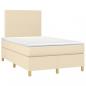 Preview: Boxspringbett mit Matratze & LED Creme 120x190 cm Stoff