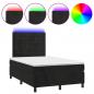 Preview: Boxspringbett mit Matratze & LED Schwarz 120x190 cm Samt