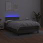 Preview: Boxspringbett mit Matratze & LED Grau 120x190 cm Kunstleder