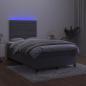 Preview: Boxspringbett mit Matratze & LED Dunkelgrau 120x190 cm Samt