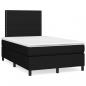 Preview: ARDEBO.de - Boxspringbett mit Matratze & LED Schwarz 120x190 cm Stoff