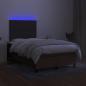 Preview: Boxspringbett mit Matratze & LED Dunkelbraun 120x190 cm Stoff