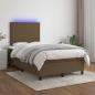 Preview: Boxspringbett mit Matratze & LED Dunkelbraun 120x190 cm Stoff