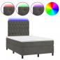 Preview: Boxspringbett mit Matratze & LED Dunkelgrau 120x190 cm Samt