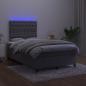 Preview: Boxspringbett mit Matratze & LED Dunkelgrau 120x190 cm Samt