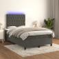 Preview: Boxspringbett mit Matratze & LED Dunkelgrau 120x190 cm Samt