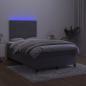 Preview: Boxspringbett mit Matratze & LED Dunkelgrau 120x190 cm Samt