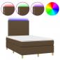 Preview: Boxspringbett mit Matratze & LED Dunkelbraun 120x190 cm Stoff