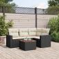 Preview: ARDEBO.de - 5-tlg. Garten-Sofagarnitur mit Kissen Schwarz Poly Rattan