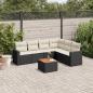 Preview: ARDEBO.de - 7-tlg. Garten-Sofagarnitur mit Kissen Schwarz Poly Rattan