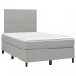 Preview: Boxspringbett mit Matratze & LED Hellgrau 120x190 cm Stoff