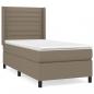 Preview: ARDEBO.de - Boxspringbett mit Matratze Taupe 90x190 cm Stoff