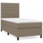 Preview: ARDEBO.de - Boxspringbett mit Matratze Taupe 90x190 cm Stoff