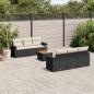 Preview: ARDEBO.de - 7-tlg. Garten-Sofagarnitur mit Kissen Schwarz Poly Rattan