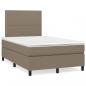 Preview: ARDEBO.de - Boxspringbett mit Matratze & LED Taupe 120x190 cm Stoff