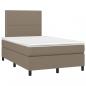 Preview: Boxspringbett mit Matratze & LED Taupe 120x190 cm Stoff