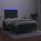 Preview: Boxspringbett mit Matratze & LED Dunkelgrün 120x190 cm Samt