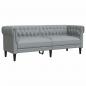 Preview: ARDEBO.de - Chesterfield-Sofa 3-Sitzer Hellgrau Stoff