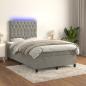 Preview: Boxspringbett mit Matratze & LED Hellgrau 120x190 cm Samt