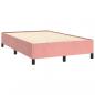 Preview: Boxspringbett mit Matratze & LED Rosa 120x190 cm Samt