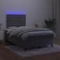 Preview: Boxspringbett mit Matratze & LED Dunkelgrau 120x190 cm Samt