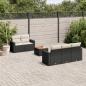 Preview: ARDEBO.de - 6-tlg. Garten-Sofagarnitur mit Kissen Schwarz Poly Rattan