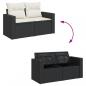 Preview: 6-tlg. Garten-Sofagarnitur mit Kissen Schwarz Poly Rattan