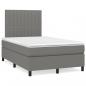 Preview: ARDEBO.de - Boxspringbett mit Matratze & LED Dunkelgrau 120x190 cm Stoff