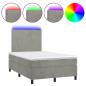 Preview: Boxspringbett mit Matratze & LED Hellgrau 120x190 cm Samt