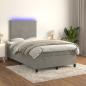 Preview: Boxspringbett mit Matratze & LED Hellgrau 120x190 cm Samt