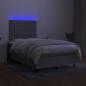 Preview: Boxspringbett mit Matratze & LED Hellgrau 120x190 cm Stoff